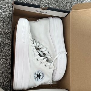 Converse All Star White Platform High-Tops